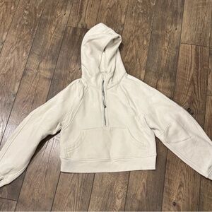 LULULEMON SCUBA OVERSIZED FUNNEL NECK HALF ZIP XS/S White